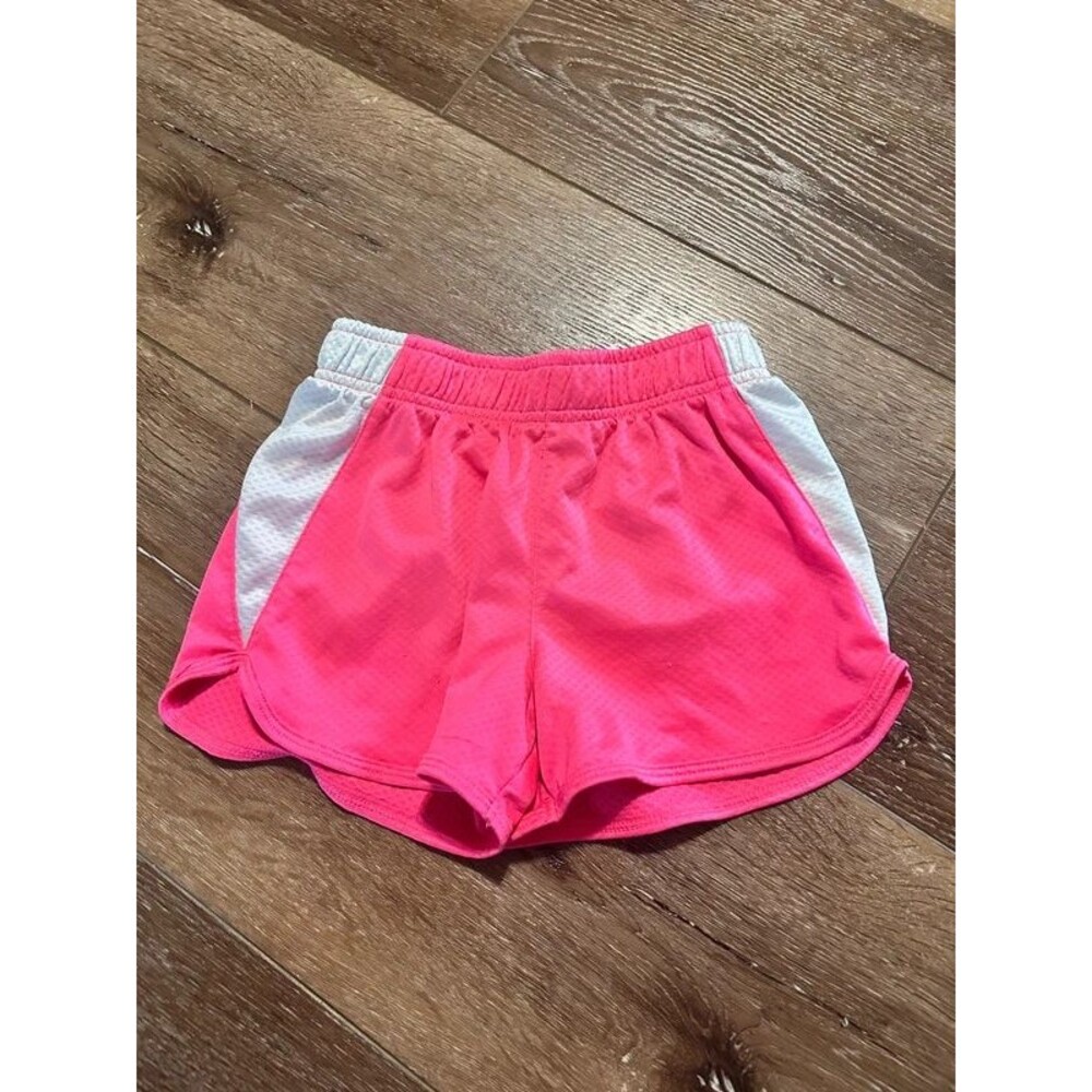BCG Girls Pink & White Mesh Athletic Running Shorts – Medium (8-10)